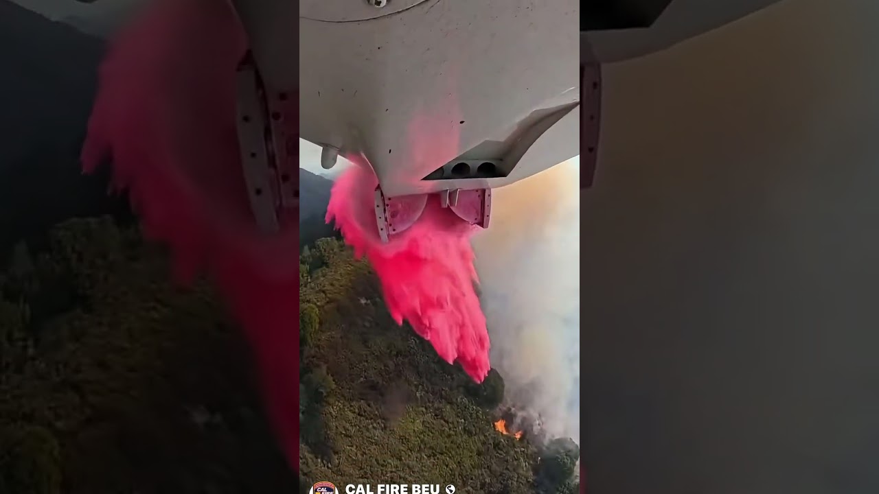 POV-CAL Fire air tanker drop. #aviation #fire #wildfire #plane