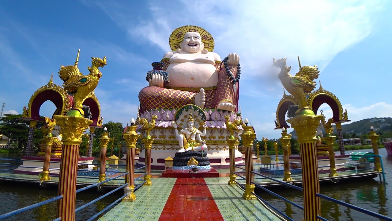 Wat Plai Laem Koh Samui 2020 - Virtual walking tour around temples | Streets of Thailand