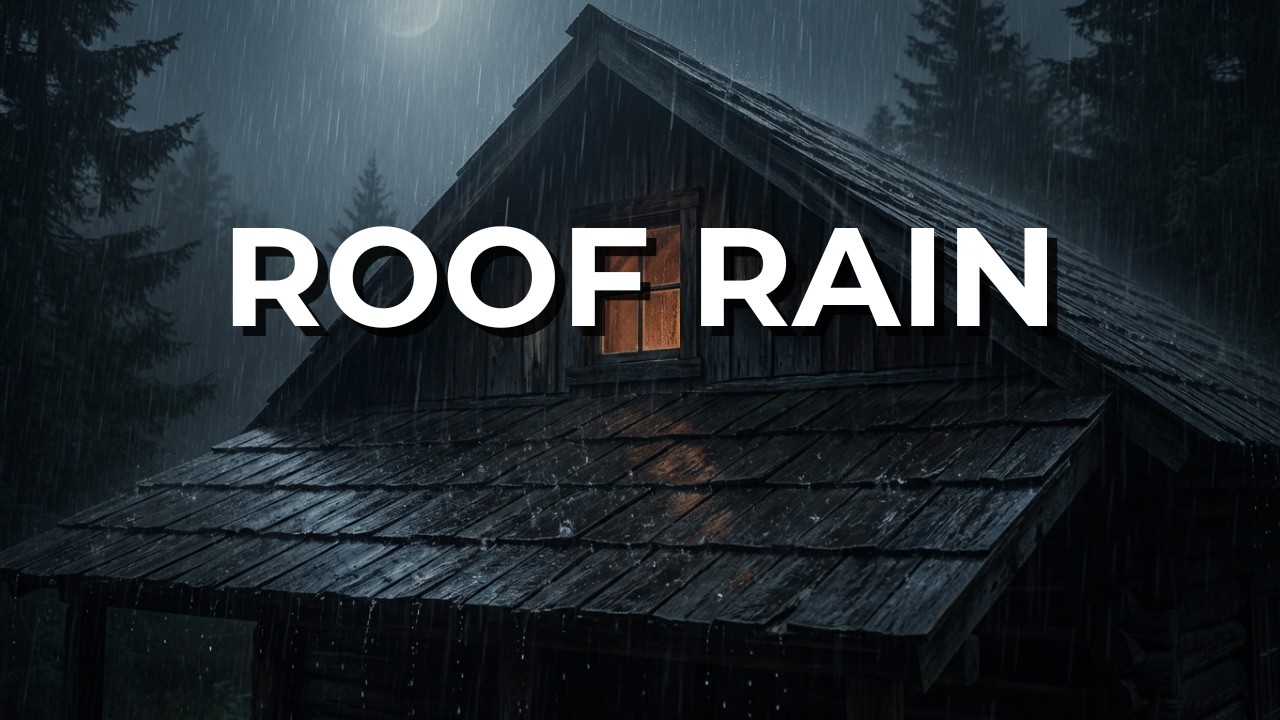Rain on Roof for Deep Sleep – 8 Hours of Heavy Night Rain Sounds (Black Screen)