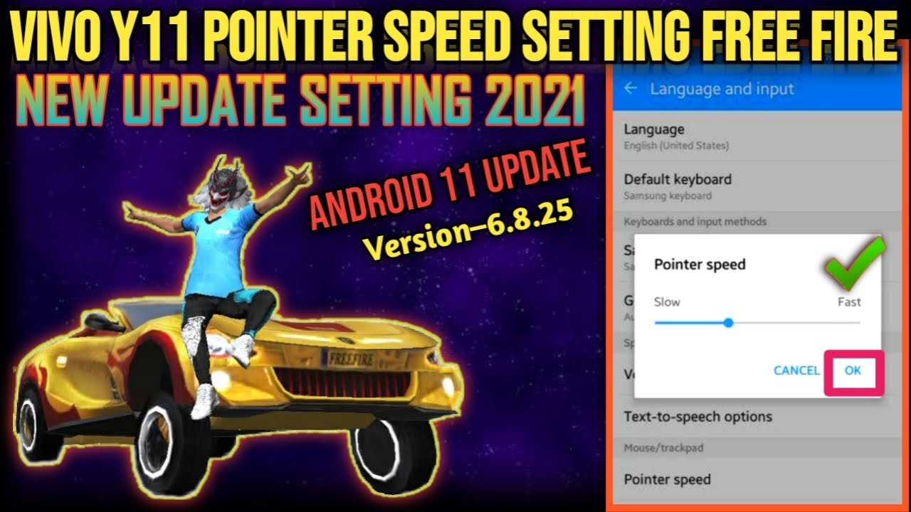 VIVO Y11 POINTER SPEED SETTING IN FREE FIRE | NEW ANDROID 11 UPDATE SECRET SETTING | BANGLA