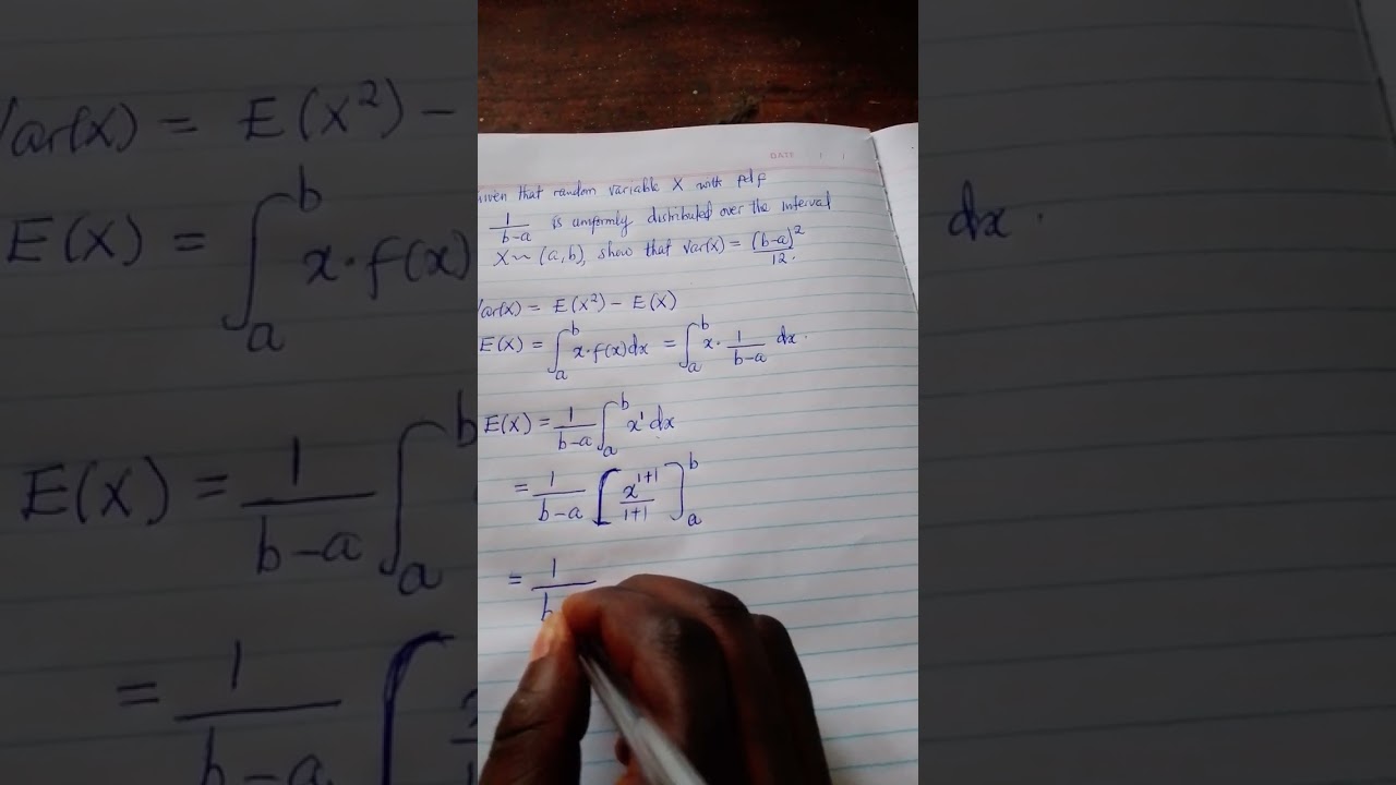 DERIVATION OF VARIANCE OF RANDOM VARIABLE X.
