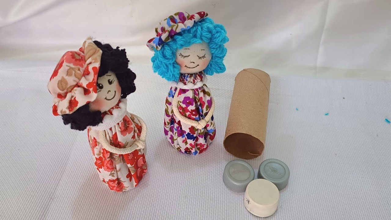 Boneca de fuxico fácil de fazer, bonequinha de fuxico #reciclagem #artesanato,#diy #boneca de pano