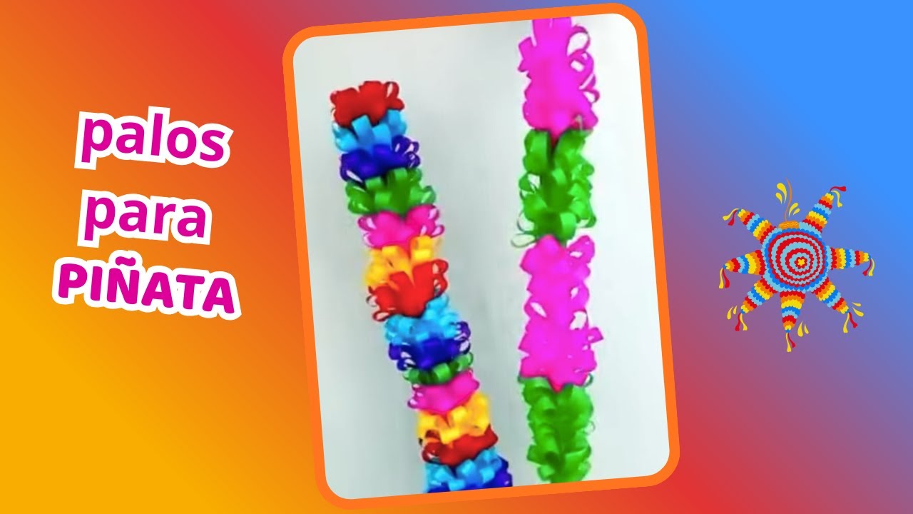 Cómo decorar fácilmente palos para piñata con papel china  #manualidades