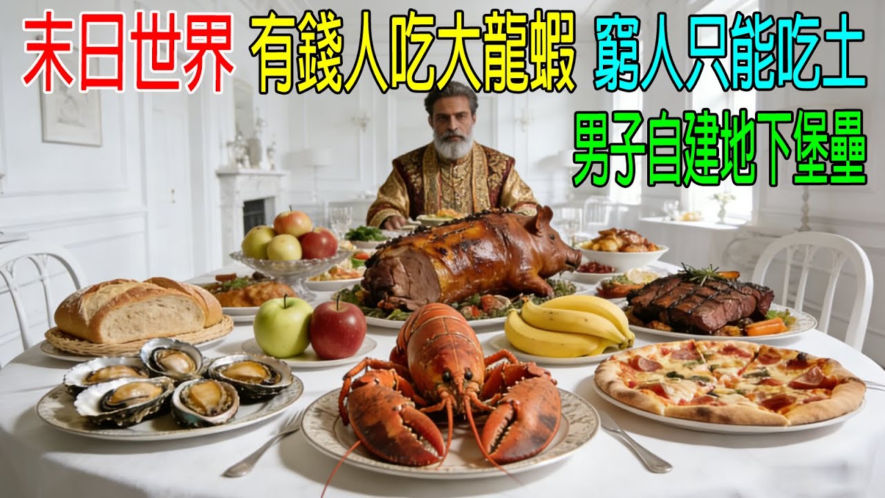 末日世界，有錢人吃大龍蝦，窮人只能吃土，男子自建地下堡壘！結局意外