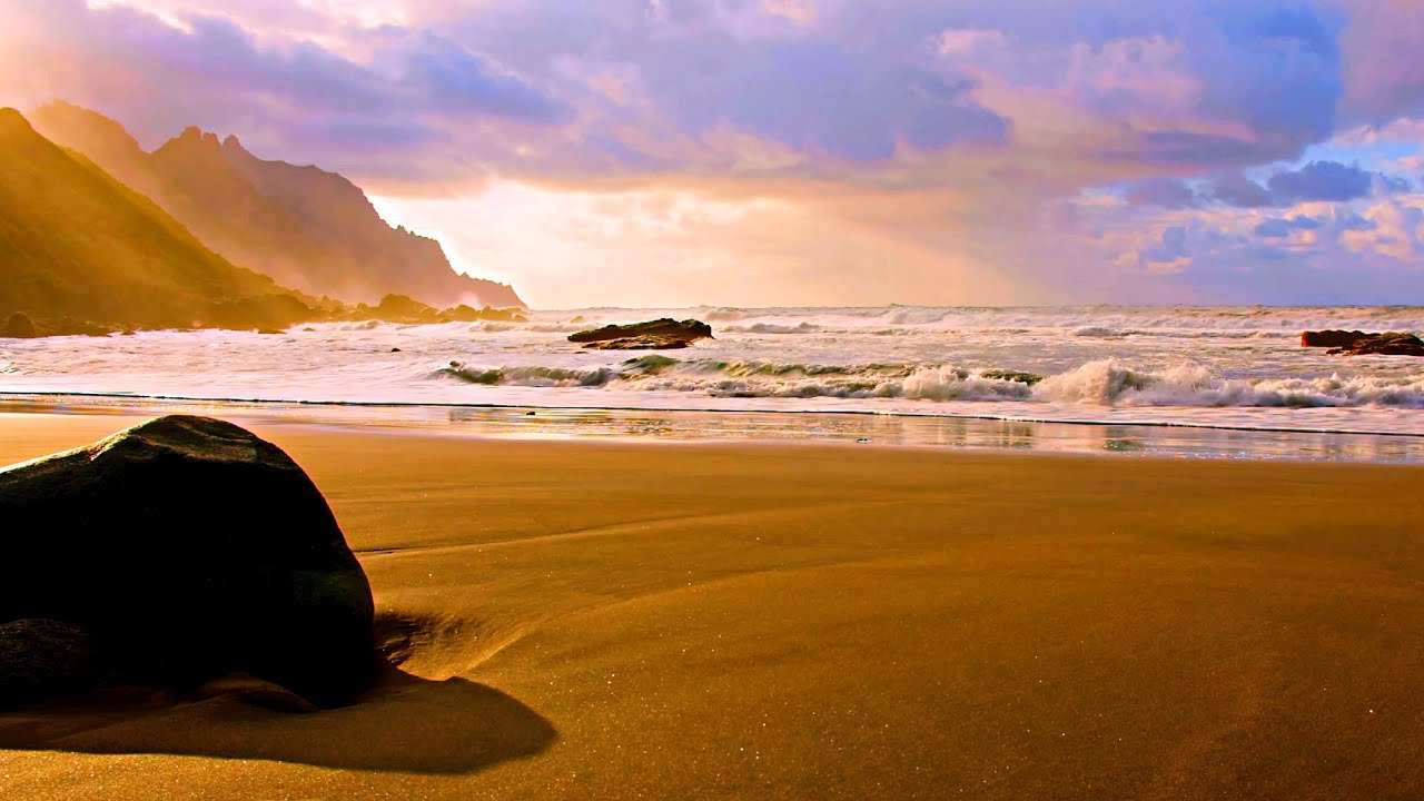 STUNNING Beach with Incredibly Relaxing Ocean Waves Crashing on the Shore 4K (3 Hours)