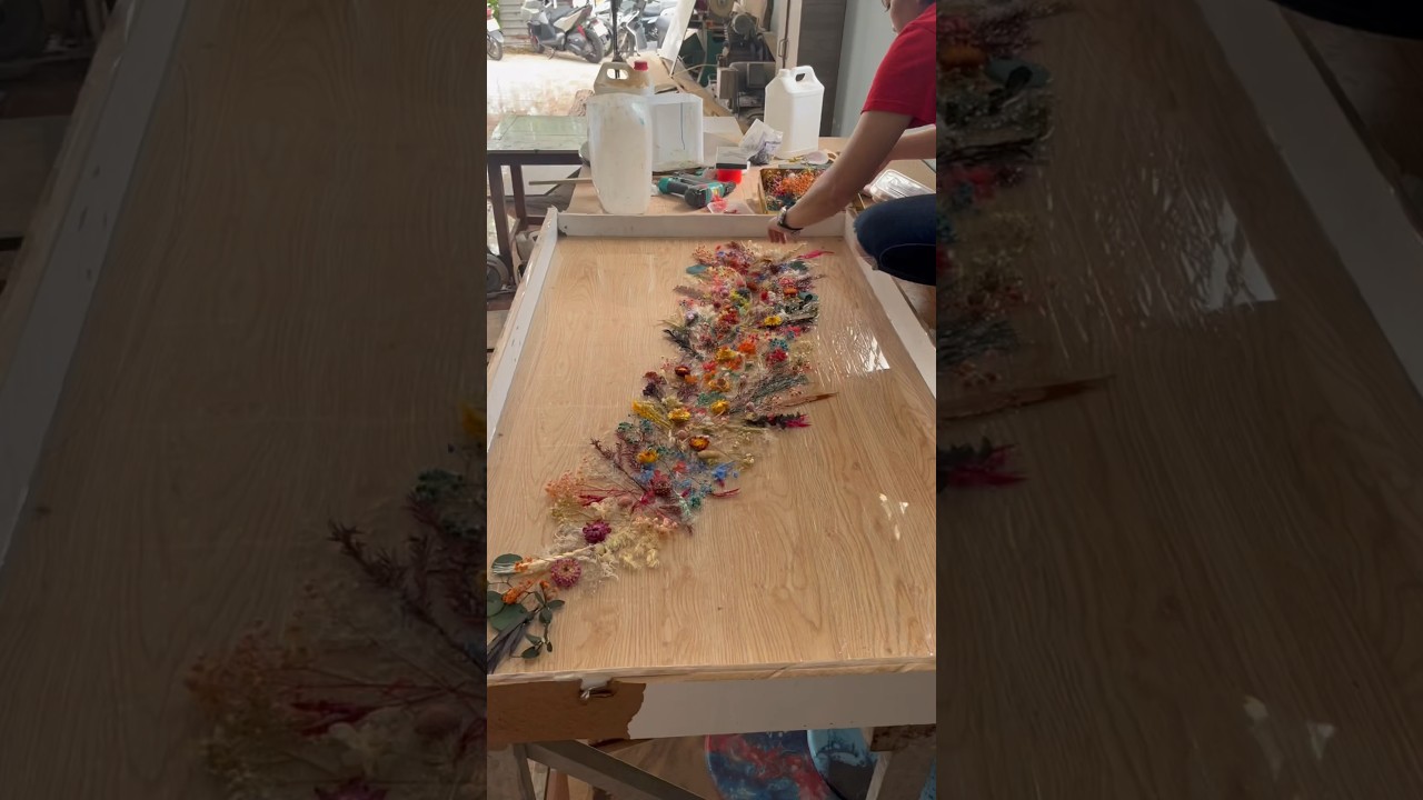 Resin epoxy Table Flower 1