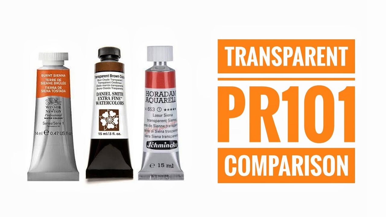 Transparent PR101 Watercolor Comparison - Daniel Smith - Winsor & Newton - Schmincke - Turner