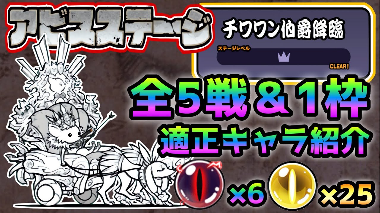 【アビス】チワワン伯爵  全5戦 全て1枠のみで攻略！ にゃんこ大戦争　N-1グランプリ
