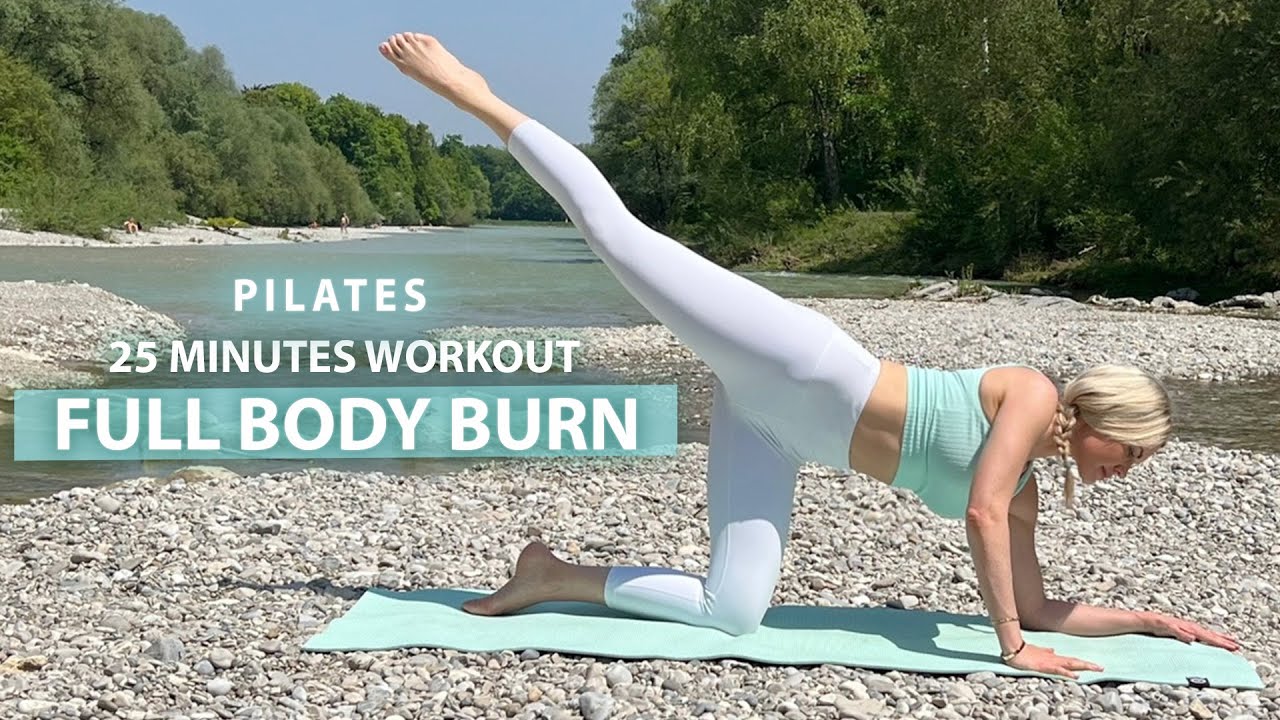 25 Min. Power Pilates BAUCH - BEINE - PO / Ganzkörpertraining + Rücken & Stretching