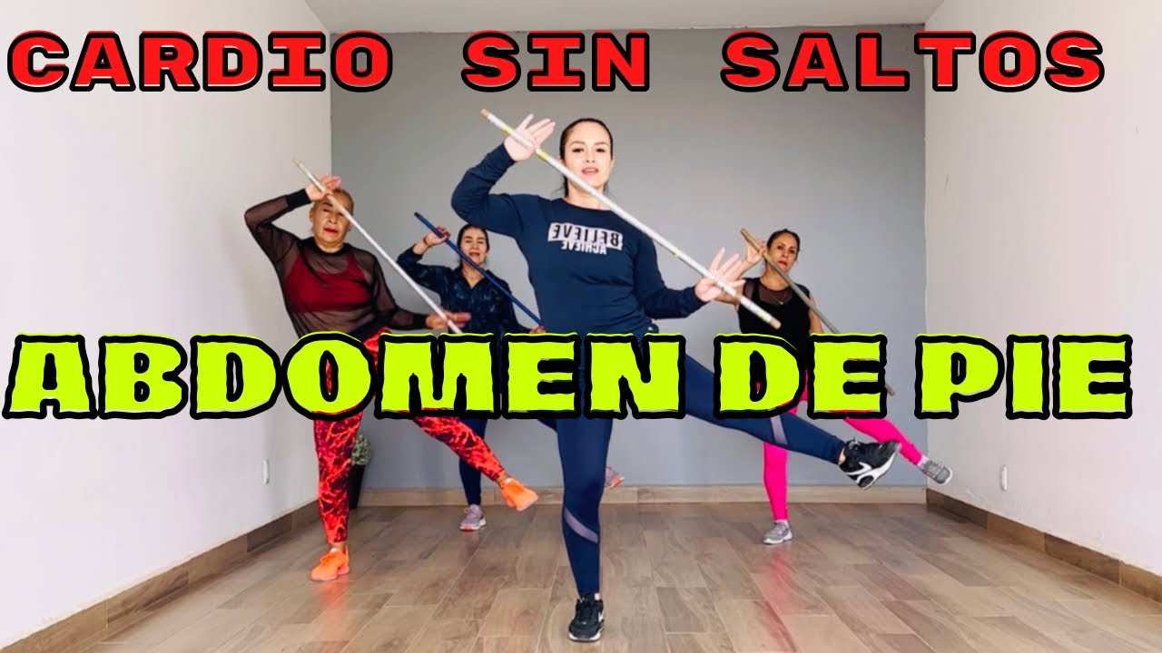 ABDOMEN DE PIE | CARDIO SIN SALTOS | EJERCICIOS CON BASTÓN