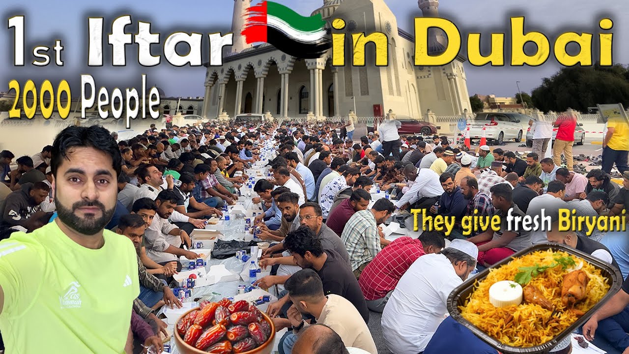 First Ramadan Big Iftar in Dubai Mosque | Ramadan 2025 4K #ramadan