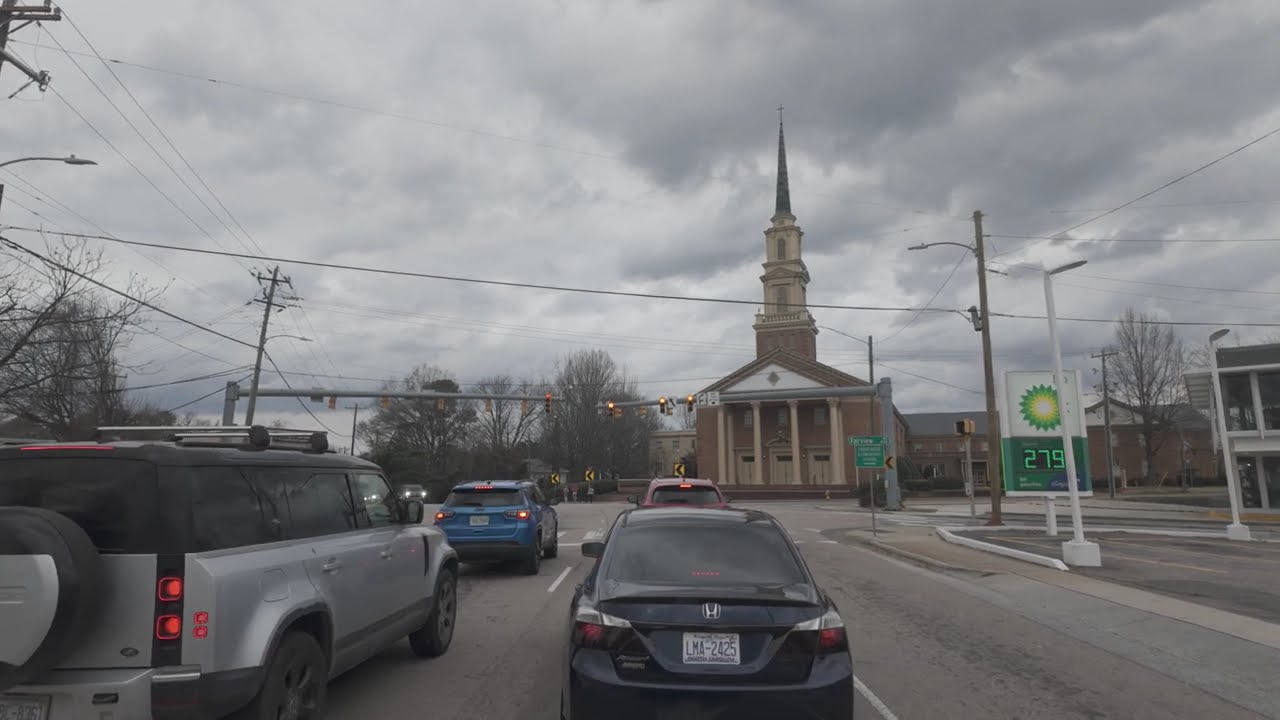 Car Ride City View in RDU area - North Carolina, USA Video #147