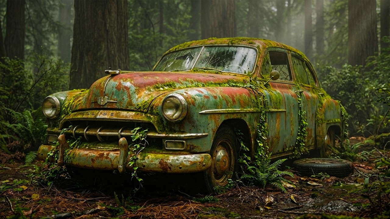 Мужчина восстановил заброшенный классический 74-летний автомобиль Dodge.