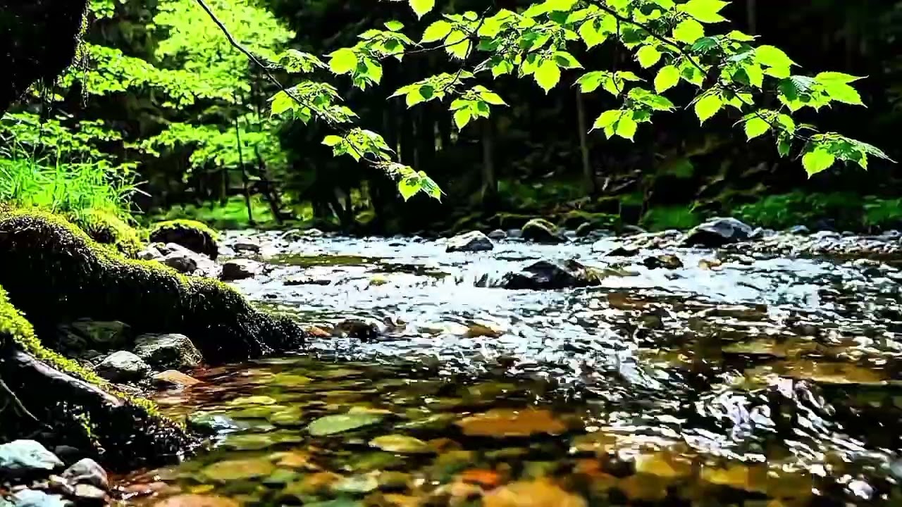 Still Forest Stream Ambience 🌿 | Gentle Nature Water Sounds for Focus, Study & Relaxation