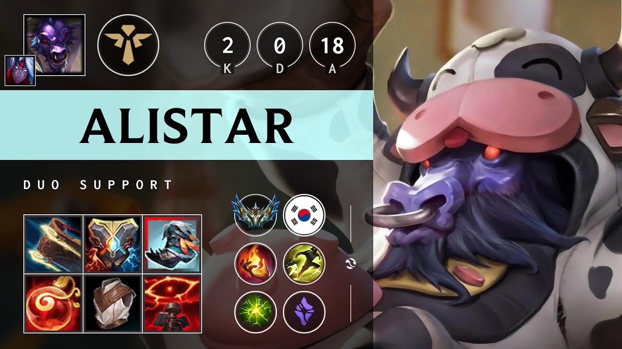 Alistar Support vs Lulu: Perfect KDA - KR Challenger Patch 25.S1.1