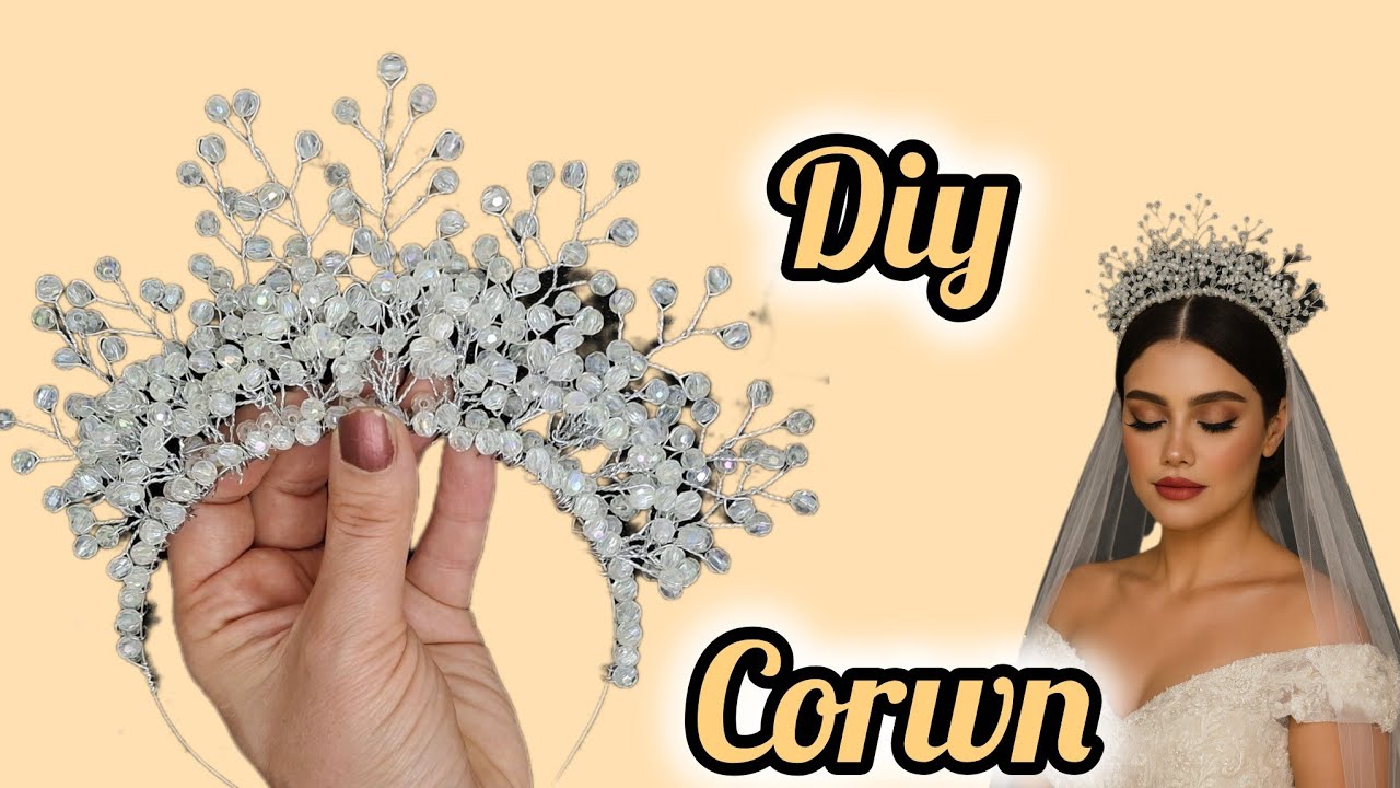 چطور فقط فقط با ی کریستال تاج عروسیت بسازیHow to Make a Bridal Crown Using Only One Type of Crystal