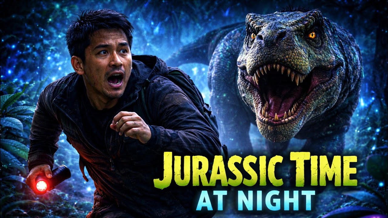 Portal to The Jurassic World  | Realistic Dinosaurs at Night (4K CGI)