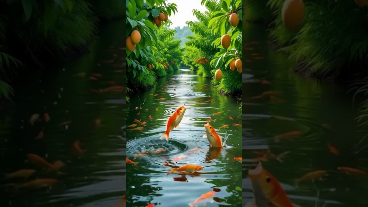 Fish catching mangoes #asmr #satisfyingslime #peacefulwaves #immersivevisuals#fishcatching