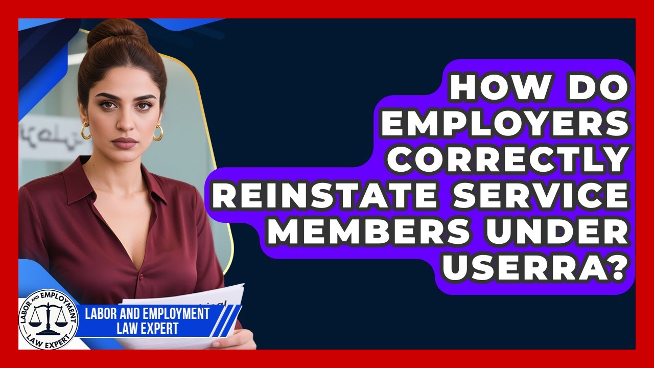 How Do Employers Correctly Reinstate Service Members Under USERRA? - Labor and Employment Law Expert