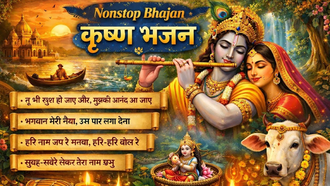 Nonstop Krishna Bhajan | मन को शांति देने वाले कृष्ण भजन | Morning Bhajan
