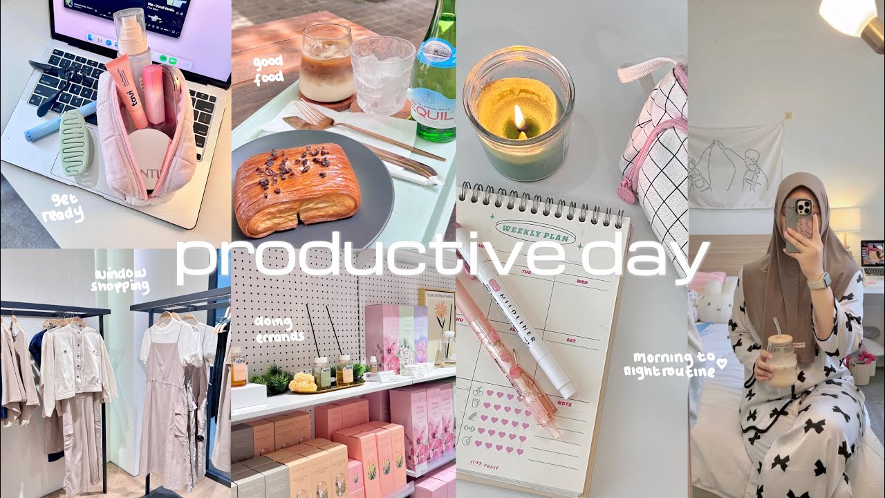 A PRODUCTIVE DAY IN MY LIFE🧖🏻‍♀️💌 running errands,self care,morning to night routine,coffee shop⋆𐙚 ̊