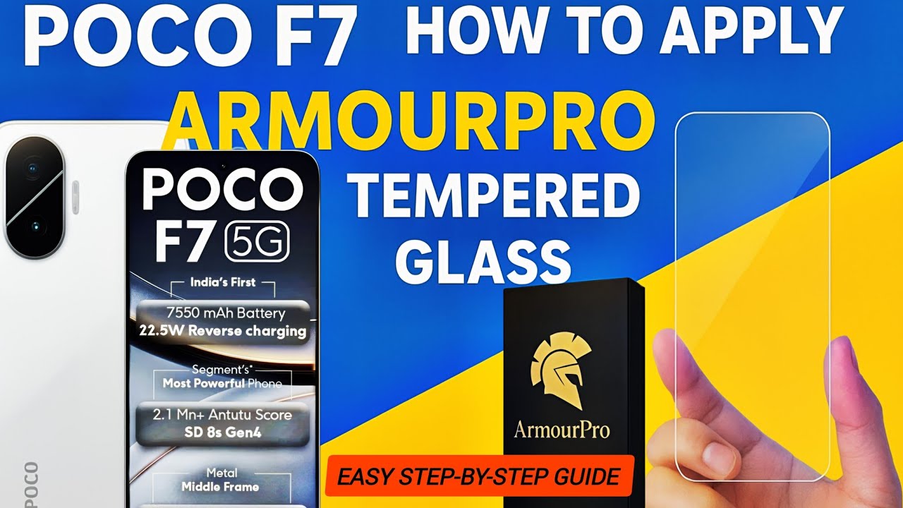 POCO F7 5G : Tempered Glass Installation // Best Screen Protector for POCO F7 (Step by Step Guide)🌚💫