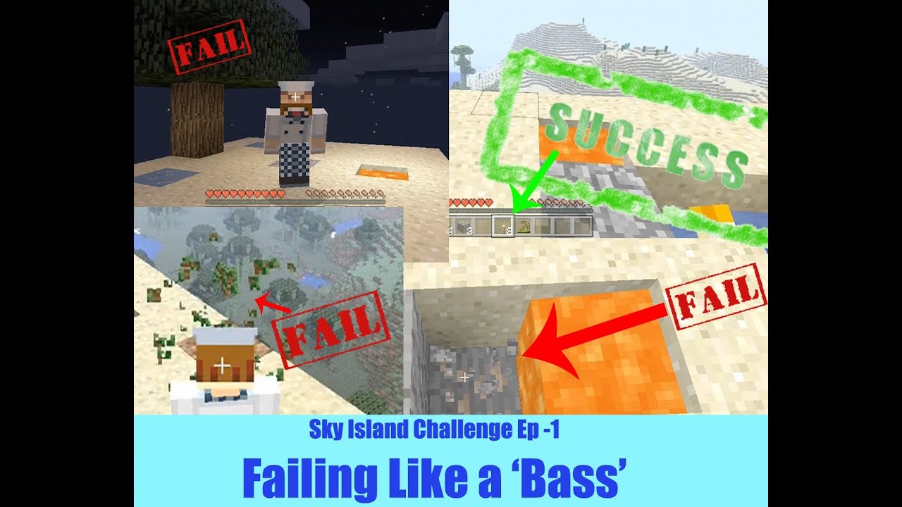 Minecraft Xbox 360 - Stampy's Sky Island Challenge Ep01 - Breaking Saplings and Failing Like a Bass