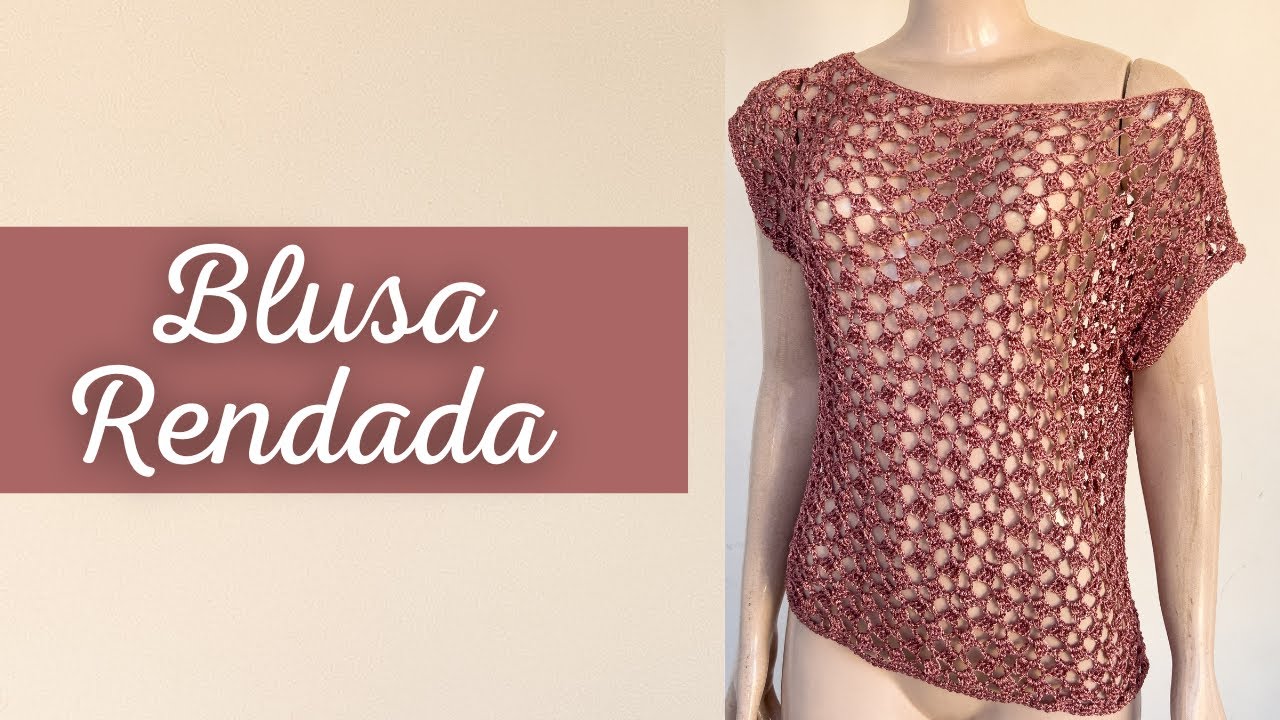 Blusa Rendada de crochê com decote canoa | Bya Ferreira