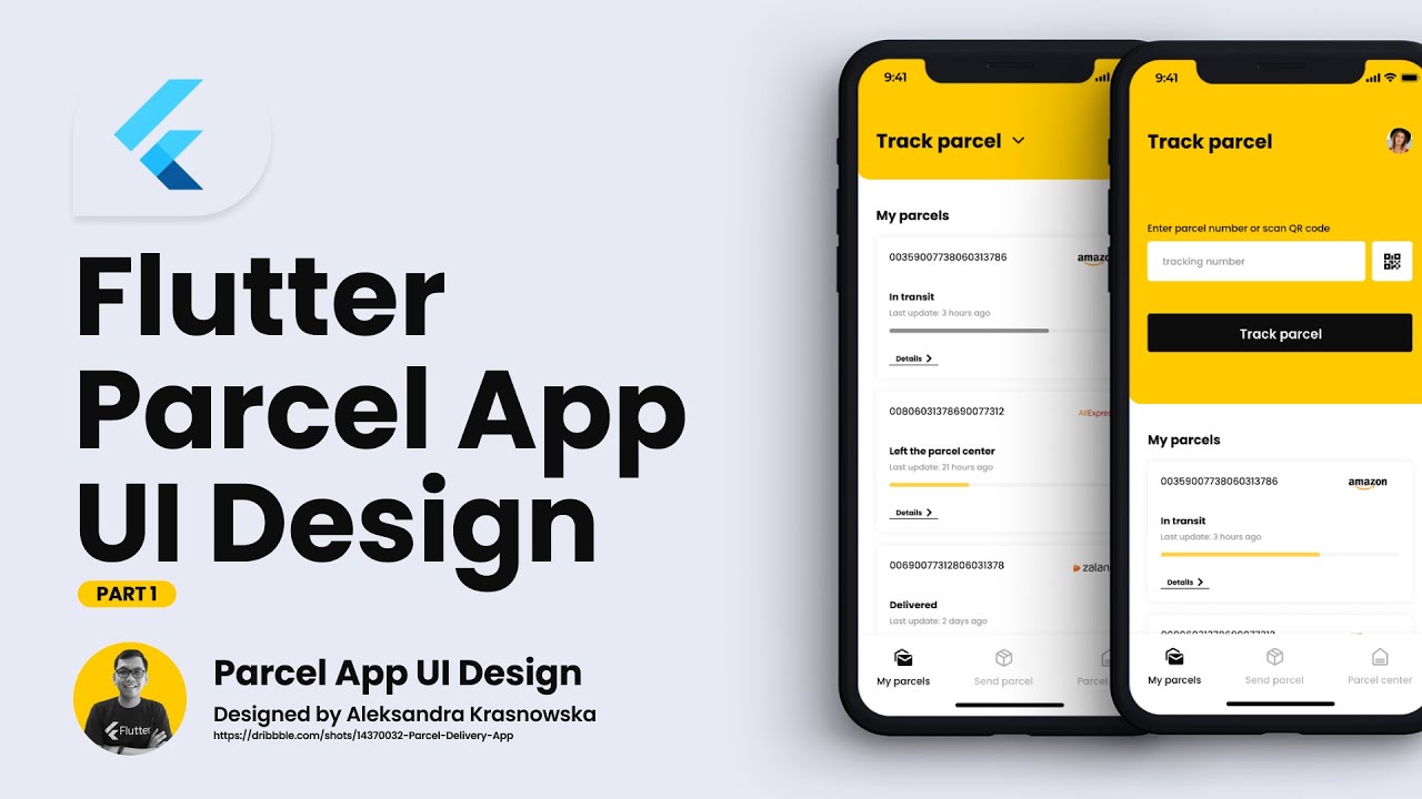 Flutter UI Tutorial - Designing Parcel Shipping Courier App UI Design (Figma to Flutter) - [PART 1]