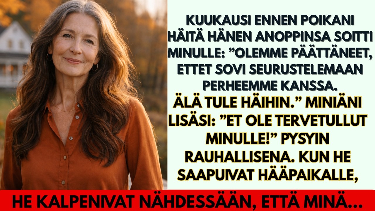 Miniäni perhe poisti kutsuni poikani häistä, mutta kun he saapuivat…