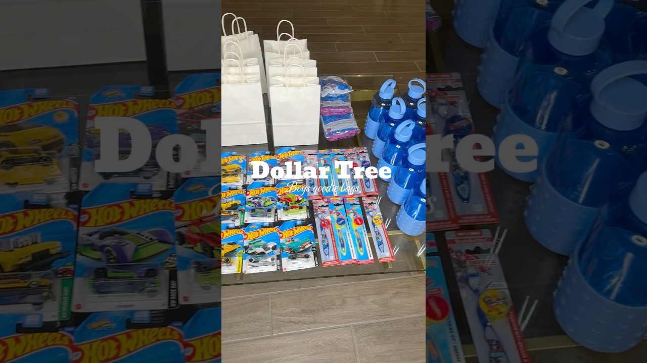 Made these super cute boy goodie bags using all dollar tree items #dollartree #diy #partyfavors