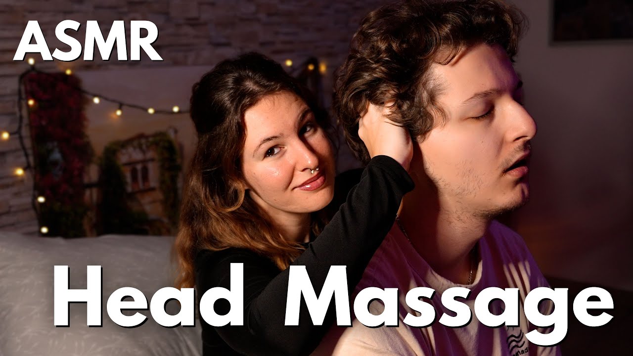 Wholesome ASMR Head Massage, Hair Play, Ear Massage And Neck Scratching For Boyfriend!