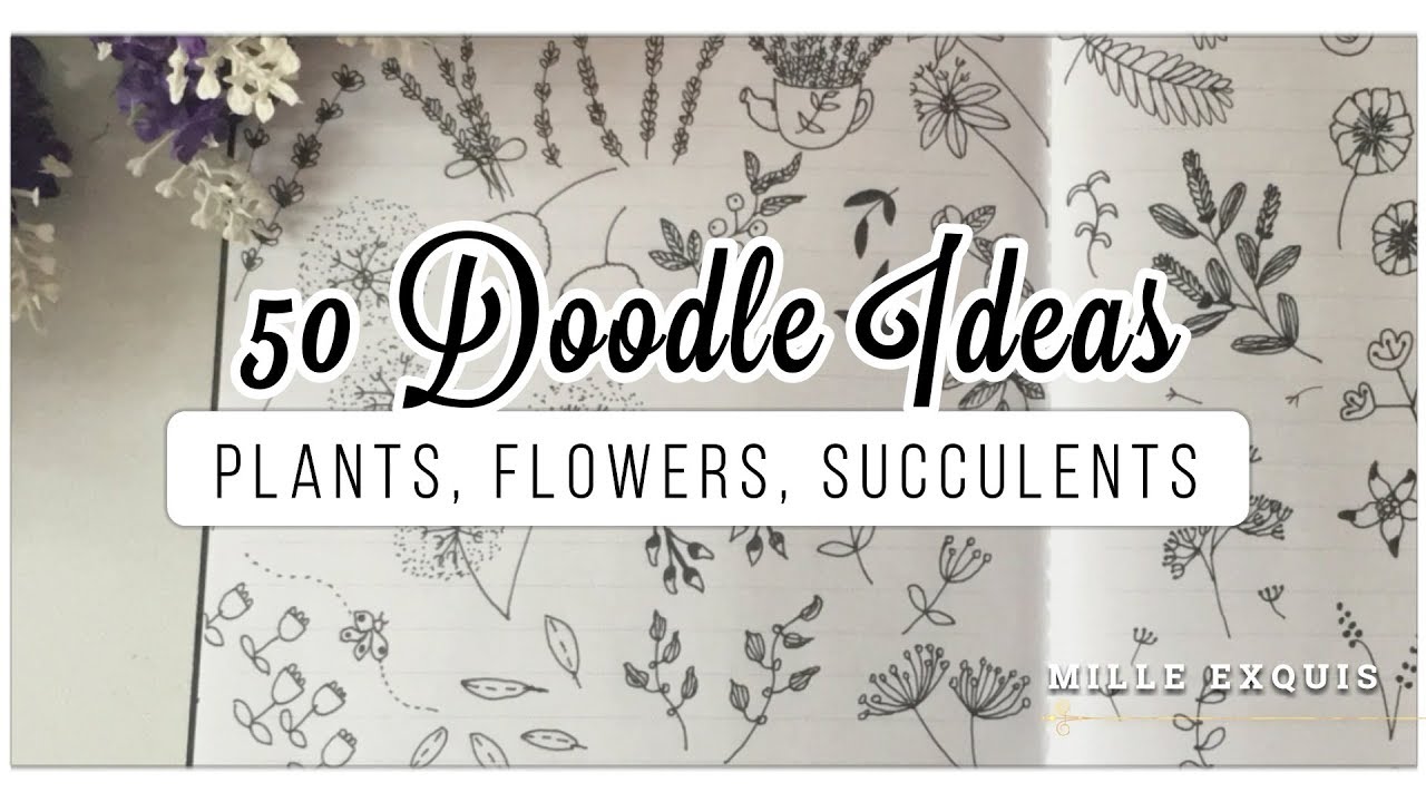 50 Bullet Journal Doodle Ideas! | BEST EASY Plants, Flowers, Cacti & Succulents