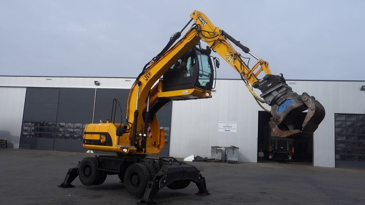 JCB JS 145 W / SORTING GRAB / 4 STABILIZERS / ELEVATING CABIN / LUBE