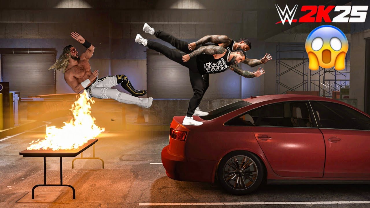 WWE 2K25 - Джей Усо и Джимми Усо разгромили Сета Роллинза на Backstage Brawl | Геймплей