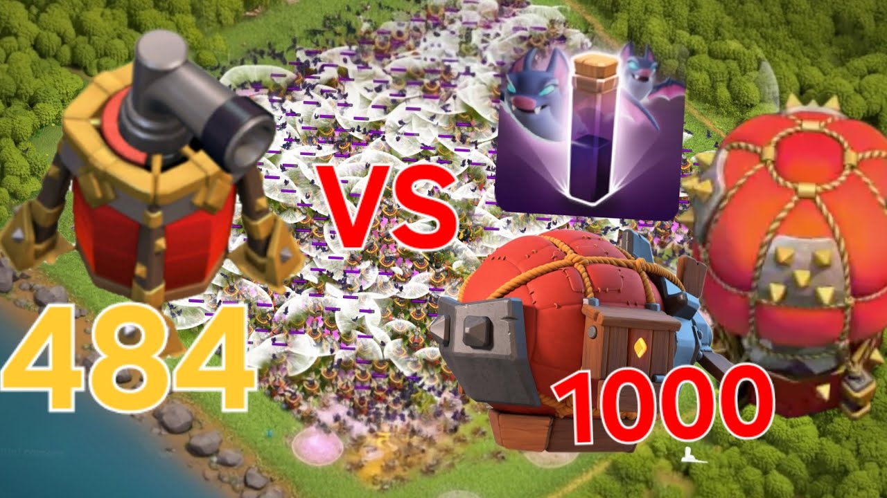 AiR SweepeR 484 VS 1000 Bat Spell 1000 StONe SlamMER 1000 Battle Blimp Clash of Clans