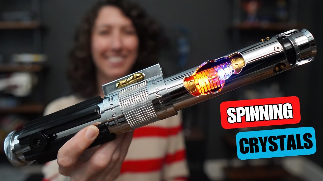 Световой меч Энакина с вращающимися кристаллами! Распаковка и обзор от Nsabers