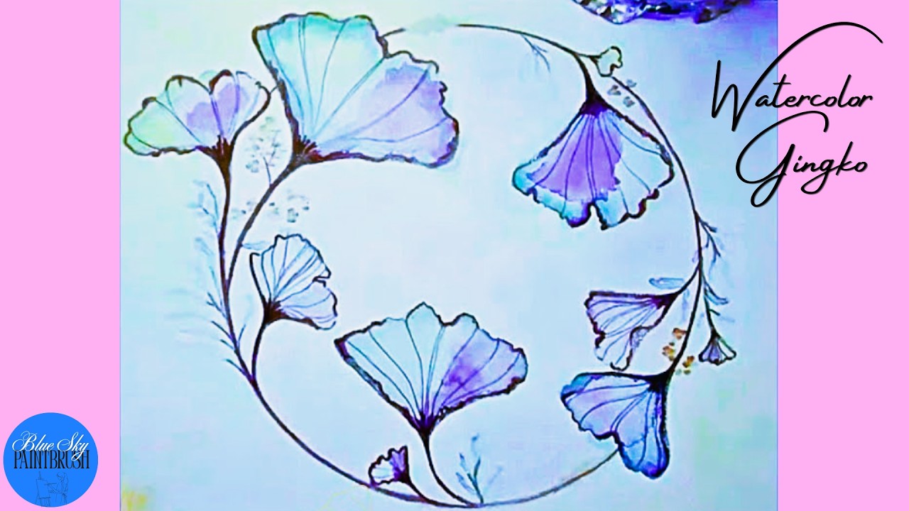 Easy Watercolor Gingko Biloba Painting ♥ Blue Sky Paintbrush | Longform January 2026 #painting