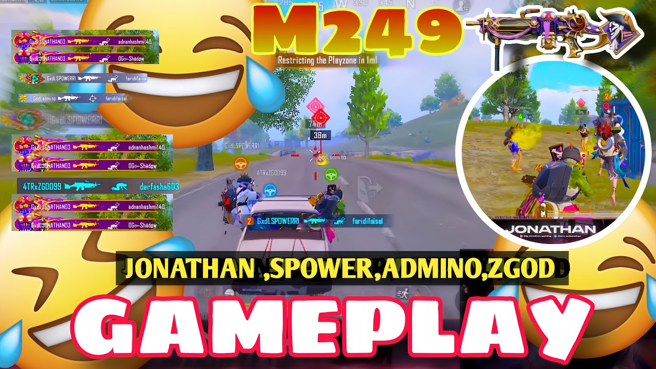 M249 Gampeplay Jonathan Spower Admino Zgod 💀😂 | #bgmi #jonathan 