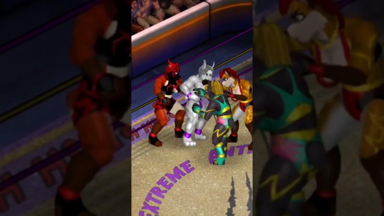 Bunny Boy vs 3 Ballbusting Female Predators!