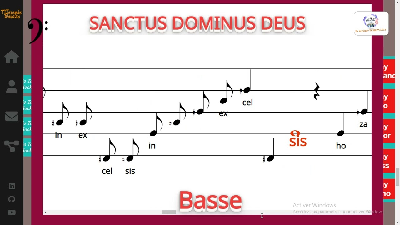 Sanctus Dominus Deus- Sadiki B Anicet - Basse