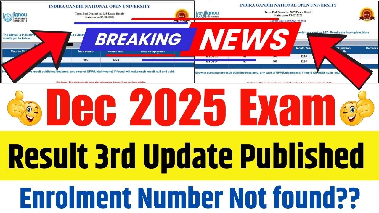 (Breaking News) IGNOU Dec 2025 Result Update || DEC 2025 EXAM Result Big Update Published || IGNOU