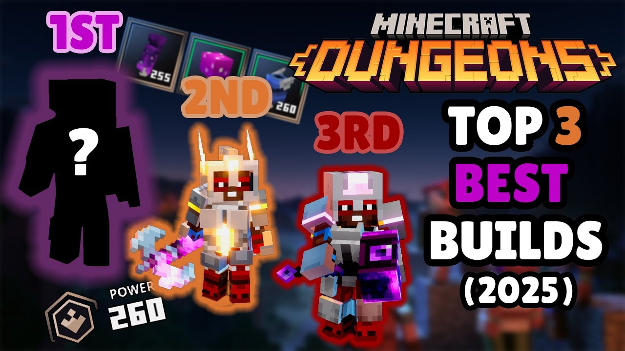 Top 3 BEST Builds For Minecraft Dungeons!!! (All Levels)