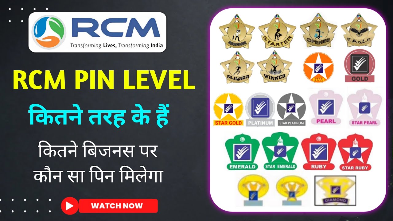 RCM Pin Level कितने तरह के होते हैं | कितने बिजनस पर कौन सा पिन मिलेगा RCM में | RCM Pin Level