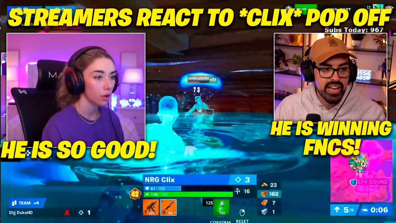 SOMMERSET & STREAMERS React To CLIX *INSANE* POP OFF in FNCS FINALS