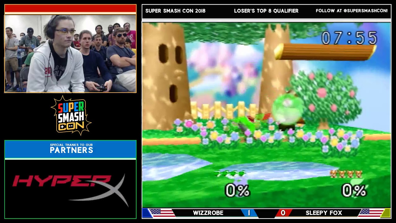 SSC 2018 - SSB64 - Wizzrobe (Yoshi) Vs. SleepyFox (Fox) Smash 64 Loser's Top 8 Qualifier