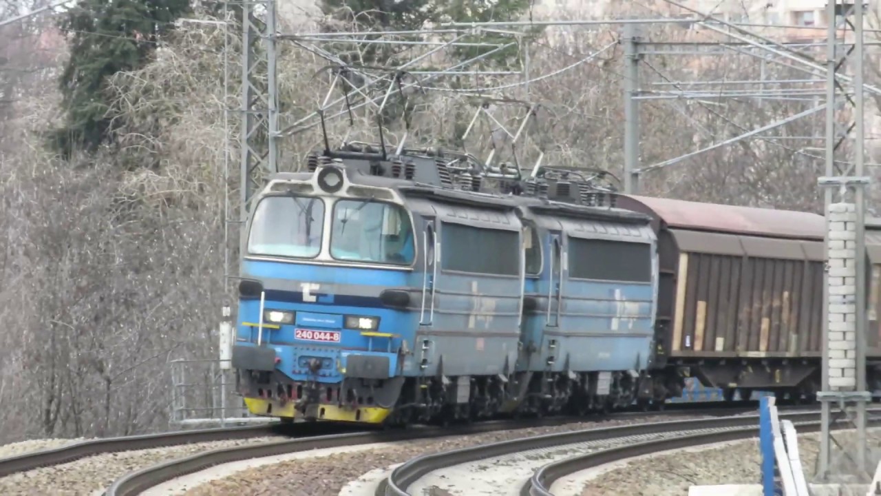 VLAKY-DIMIR (HD): 240.044 + 240.XXX Brno Královo Pole, km 8.0 -  trať 250 13.02.2019 (CZ)