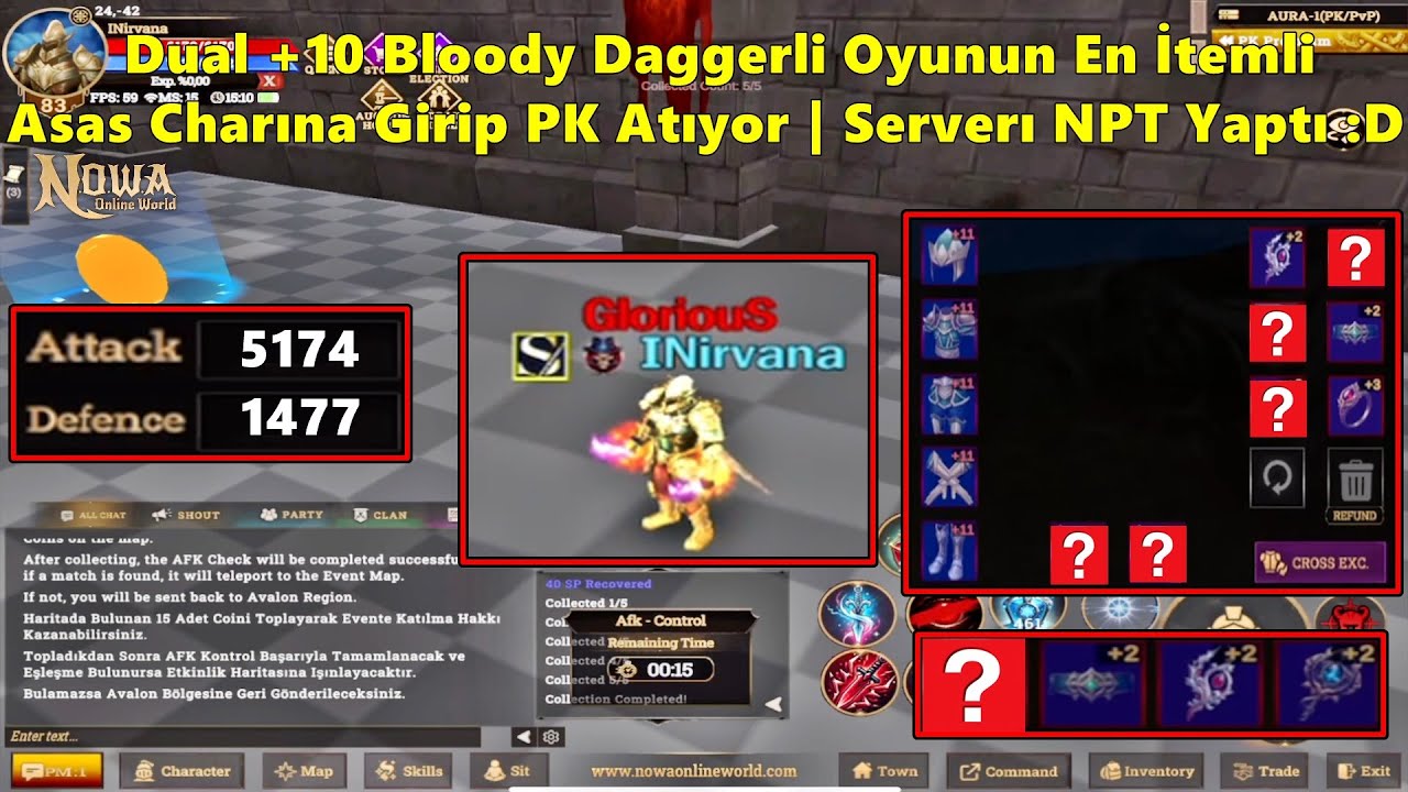 FETWORK -  Dual +10 Bloody Daggerli Oyunun En İtemli Asas Charına Girip PK Atıyor! | Nowa Online