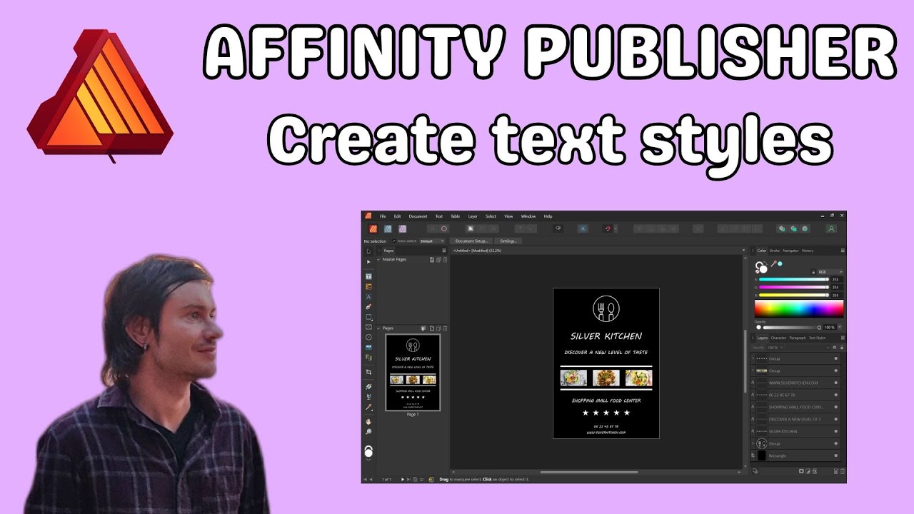 Affinity Publisher create text styles