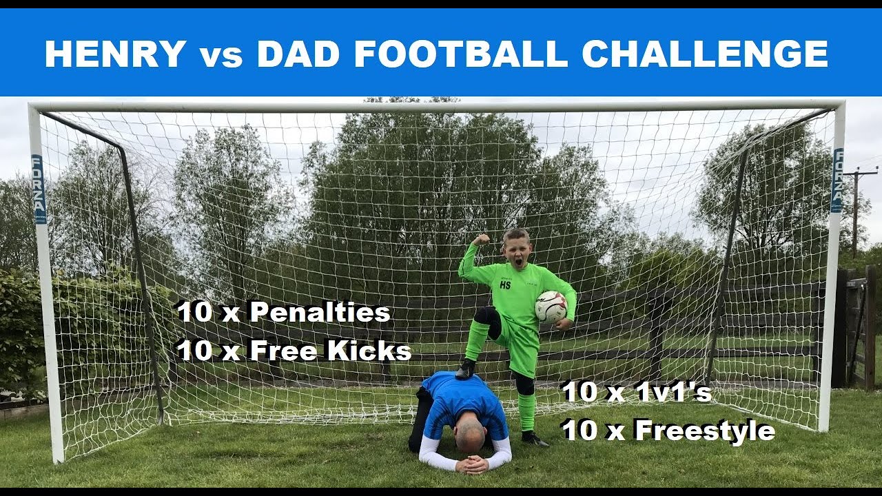 Henry v Dad 40pt Challenge THE REVENGE | Penalties, Free Kicks, 1v1 & 1-Touch & Shoot!